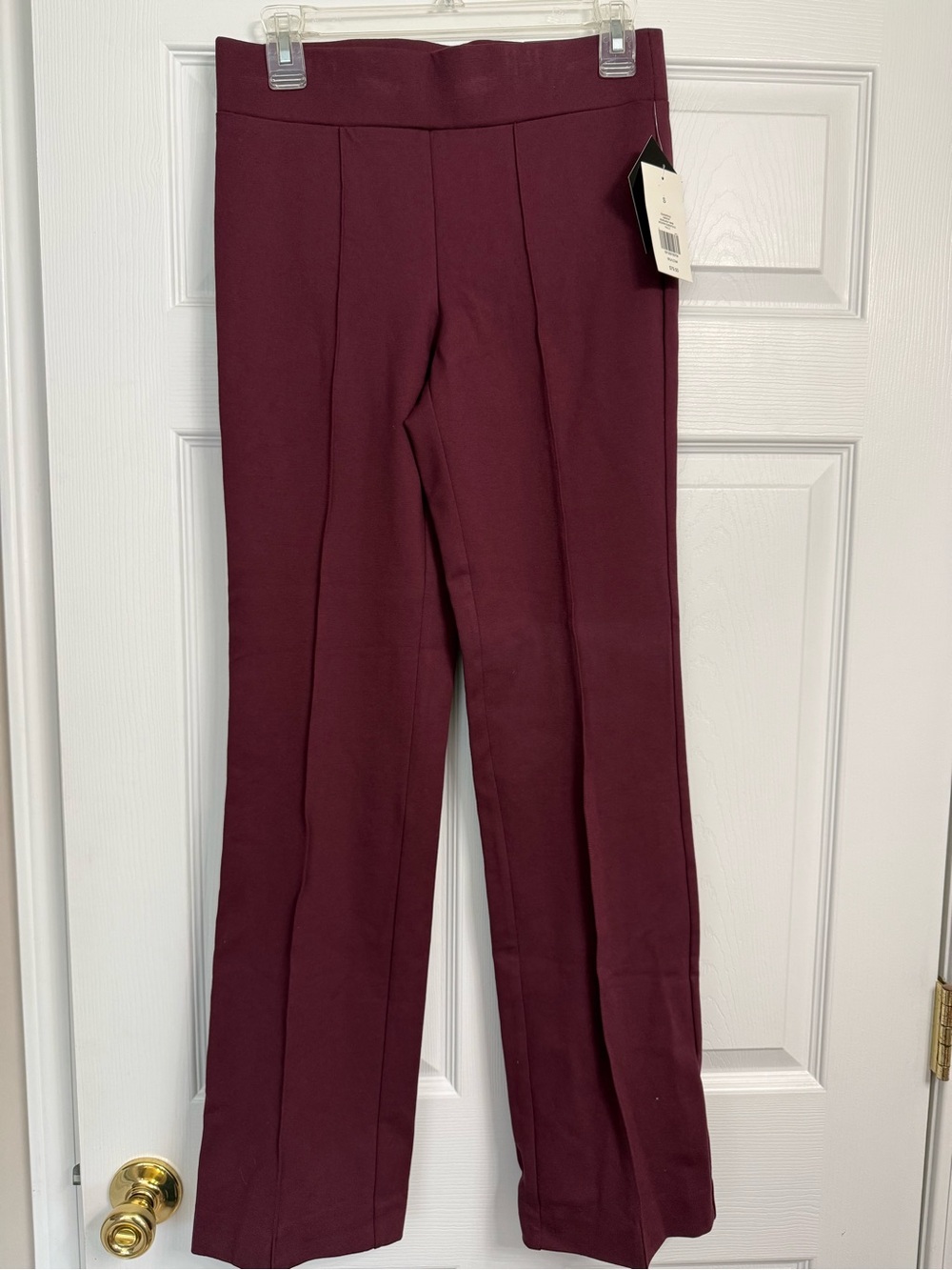 Women's Boot Cut Ponte Pants in Burgundy Wine